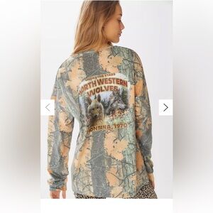Urban outfitters camo wolf tee
